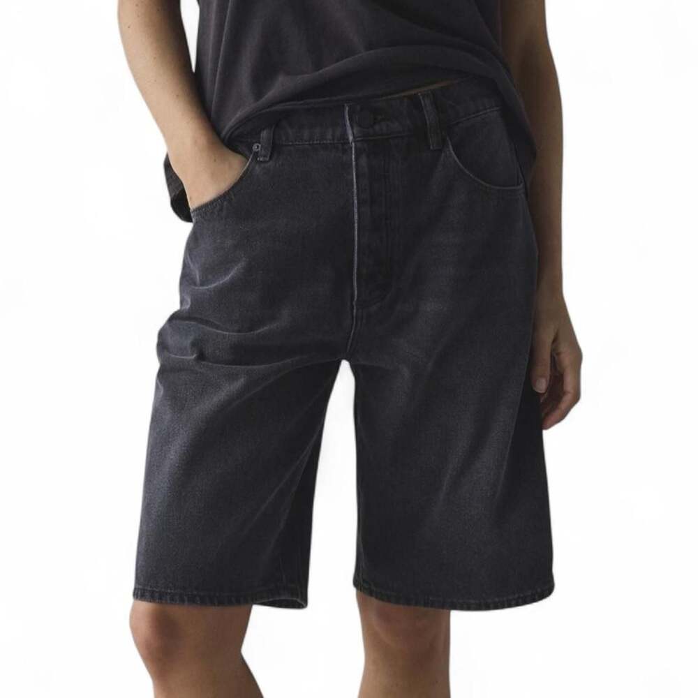 Abrand 95 Raven Super Baggy Jorts Black Denim Shorts